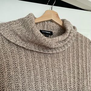 Express Beige Cowl Neck Sweater XS